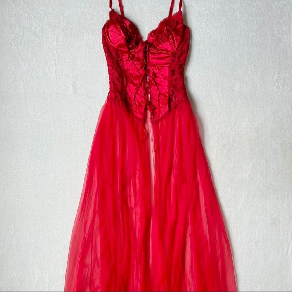 Frederick's of Hollywood Red Lace Gown